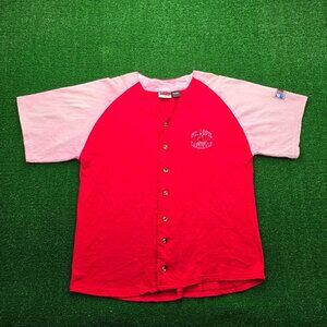St Louis Cardinals Jersey Mens Large Red Button‎ Up MLB Baseball Sports Vintage